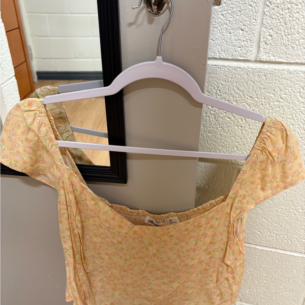 Yellow Floral Crop Top